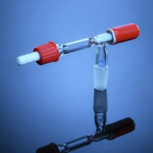 Blueron Adapter, T-shape cone with PTFE needle valve stopcock