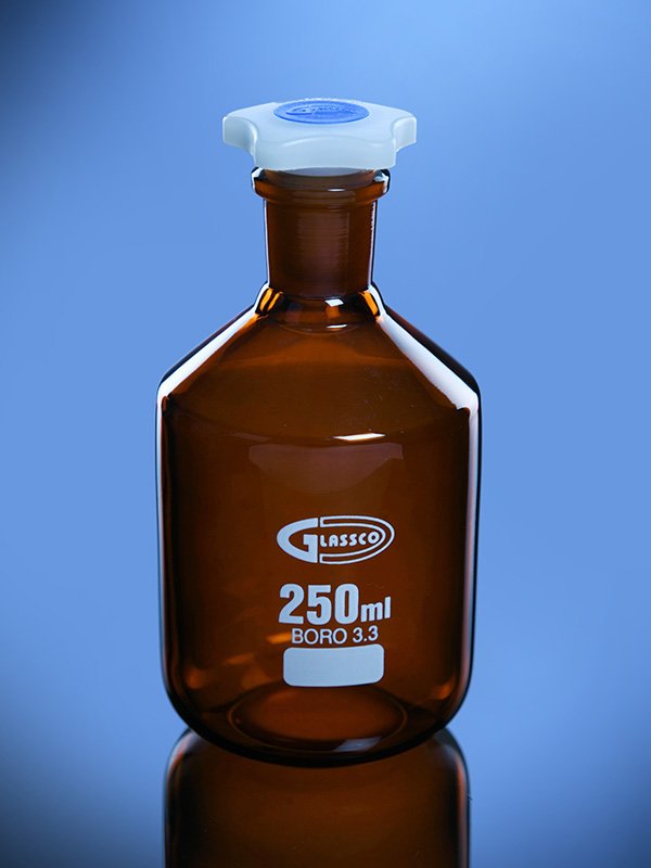Blueron Amber Glass Reagent Bottle Narrow Mouth, DIN/ISO