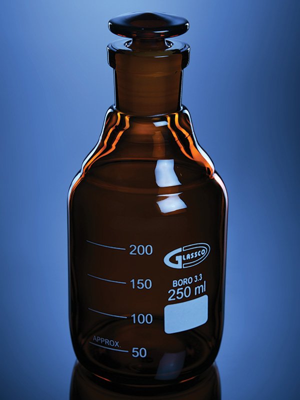 Blueron Amber Reagent Bottle – Narrow Mouth, Borosilicate Glass | ASTM ISO 4796-2