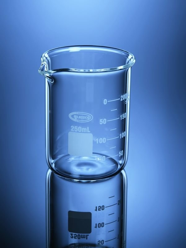 Blueron Beaker, Griffin/Low Form With Double Capacity Scale, Heavy Wall