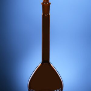 Blueron Class B Amber Volumetric Flask with Hollow glass Stopper, ISO