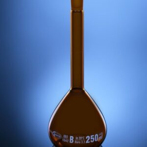 Blueron Class B Volumetric Flask Amber with PE Stopper, ISO