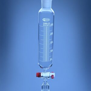 Blueron Dropping Funnel, Cylindrical with stem inside cone, PTFE Stopcock, DIN/ISO