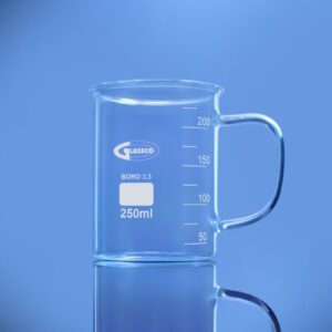 Blueron Glass Beaker Mug, Heavy Wall