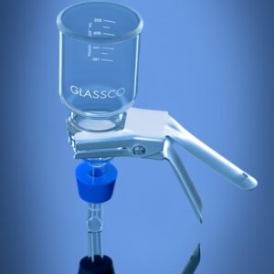 Blueron Glass filter holder assembly with funnel, fritted base, stopper, clamp 47mm