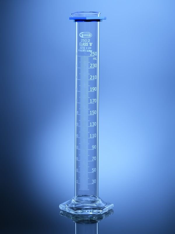 Blueron Graduated Class B Measuring Cylinder with Hex Base