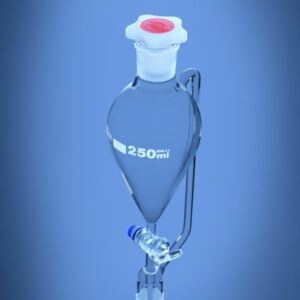 Blueron Pressure Equalizing Funnels, Pear Shape, Solid Glass Stopcock, DIN/ISO