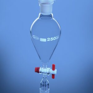 Blueron Separating Funnel Pear shape with stem inside cone, PTFE Stopcock
