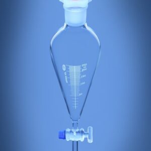 Blueron Separating Funnel, Squibb shape, With Graduation, Solid Glass Stopcock, ISO