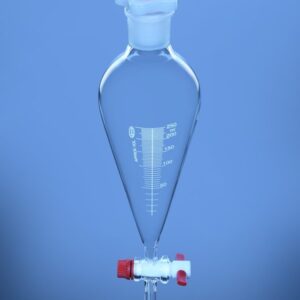 Blueron Separating Funnel, Squibb shape, With Graduation, PTFE Stopcock, ISO